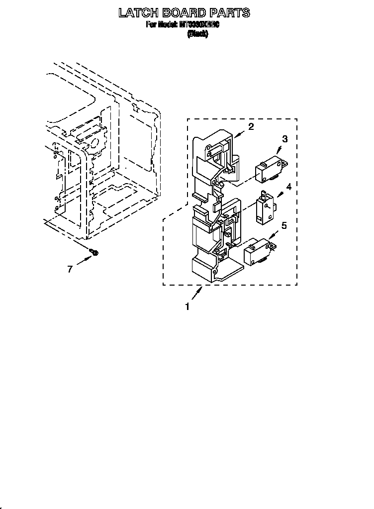Whirlpool MT0060XBB0 latch board diagram