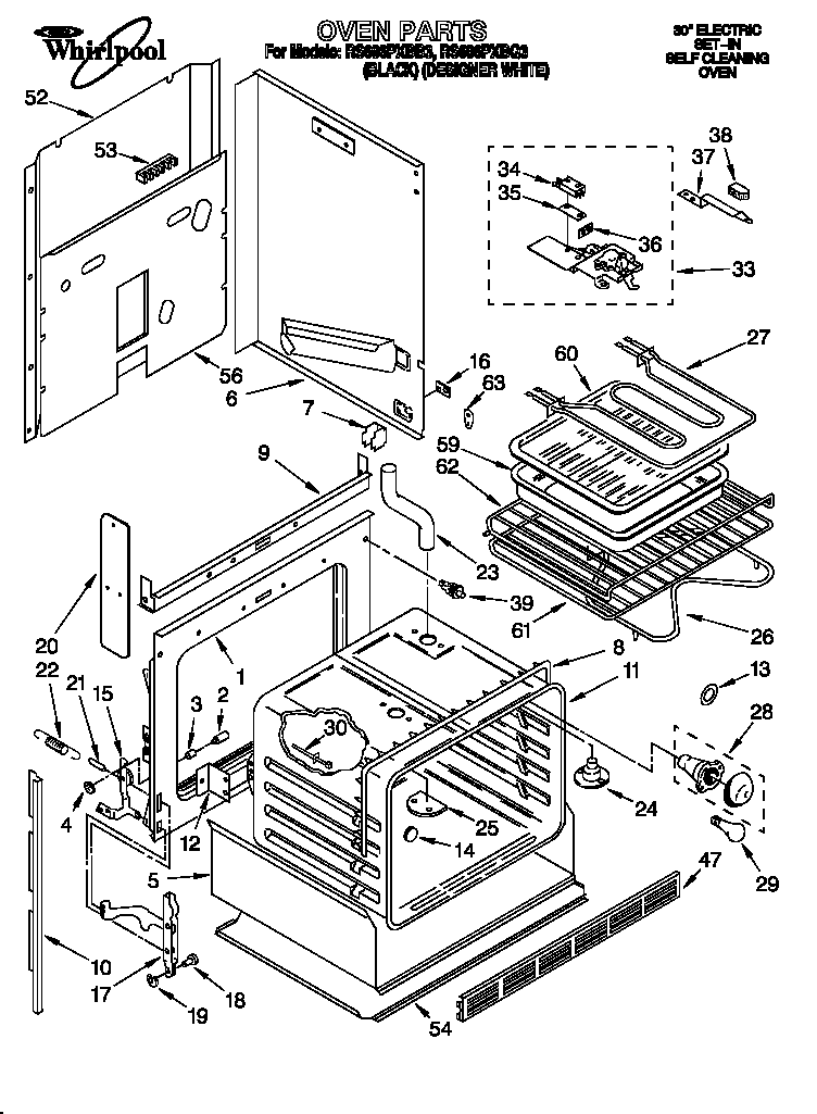 Whirlpool RS696PXBQ3 oven diagram