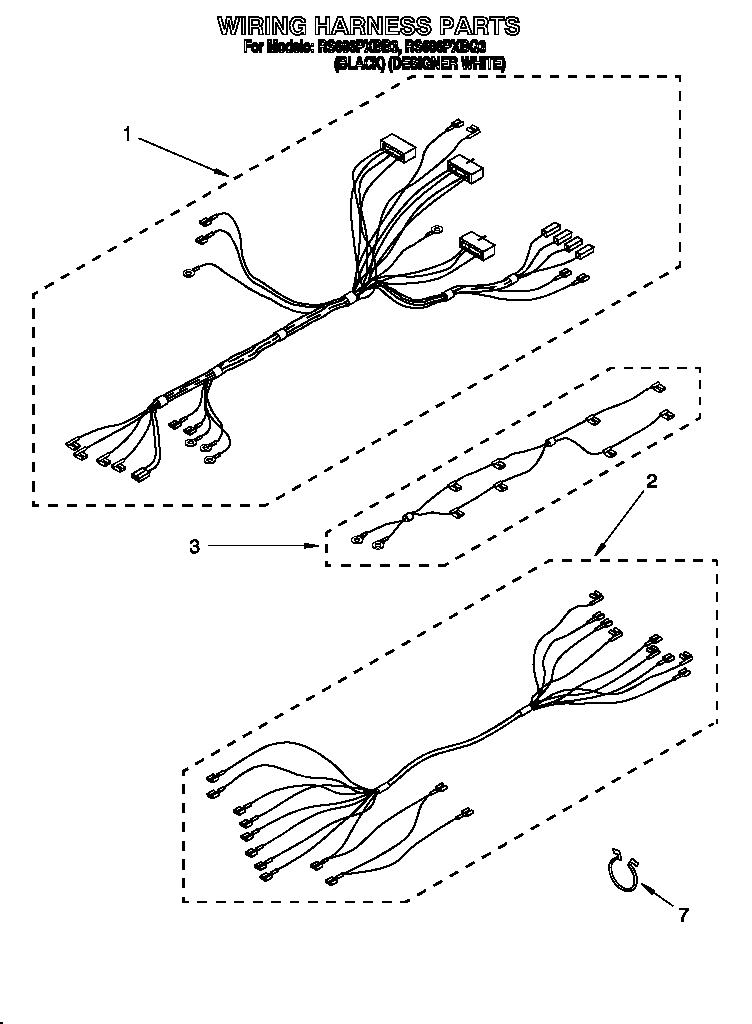 Whirlpool RS696PXBQ3 wiring harness diagram