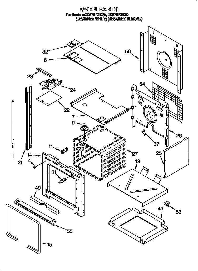 Whirlpool RS675PXEQ0 oven diagram