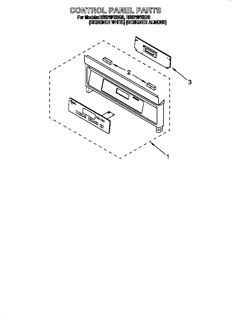 Whirlpool RS675PXEQ0 control panel diagram