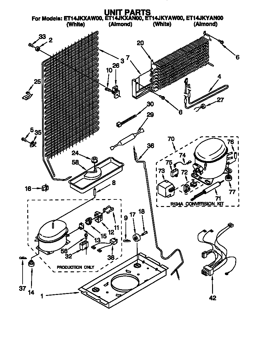 Whirlpool ET14JKXAN00 unit diagram