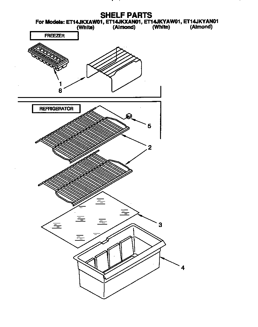Whirlpool ET14JKXAW01 shelf diagram
