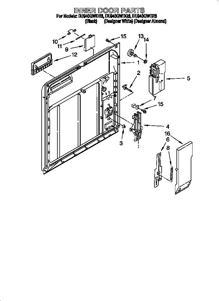 Whirlpool DU940QWDQ6 inner door diagram