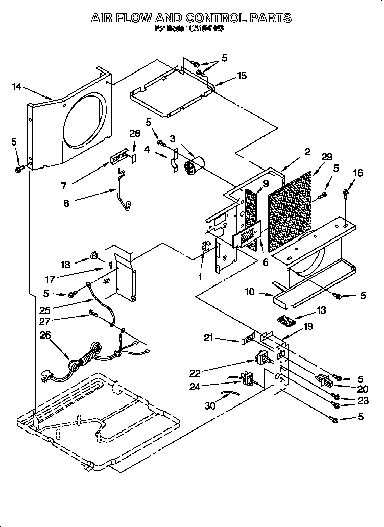 Whirlpool CA10WR43 airflow and control diagram