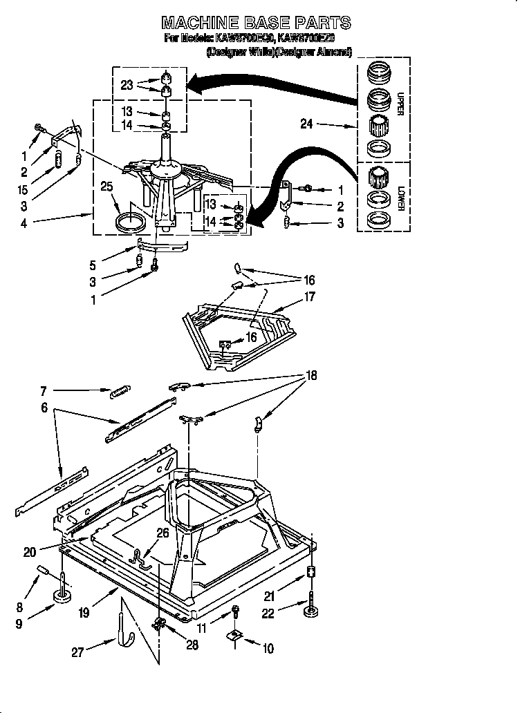 KitchenAid KAWS700EZ0 machine base diagram