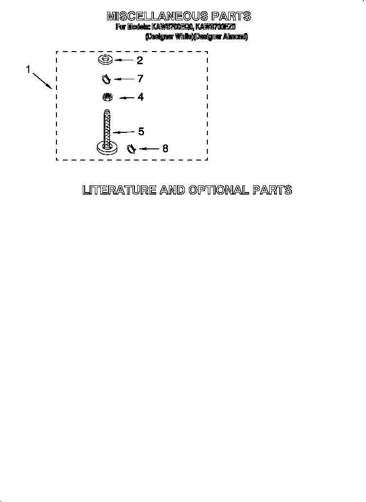 KitchenAid KAWS700EZ0 miscellaneous diagram