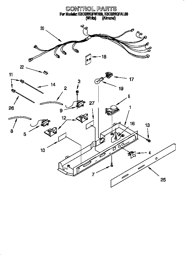 KitchenAid KSCS22QFAL00 control diagram
