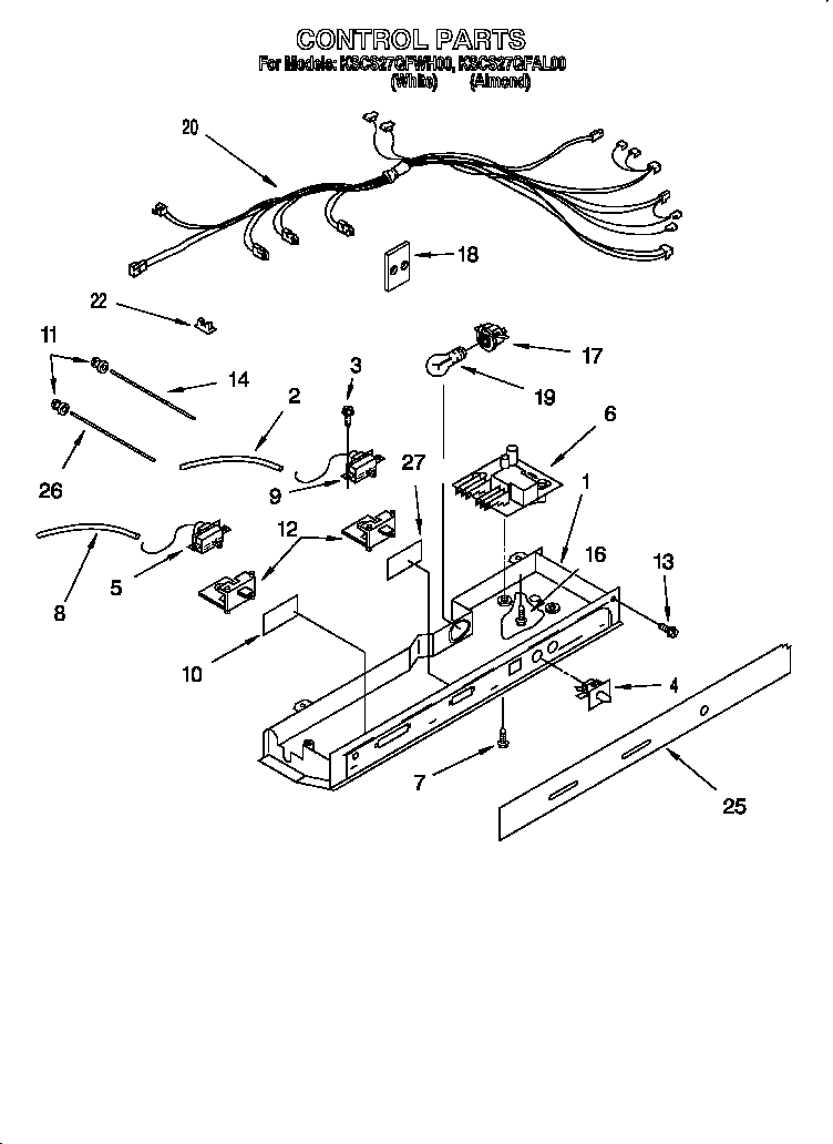 KitchenAid KSCS27QFAL00 control diagram