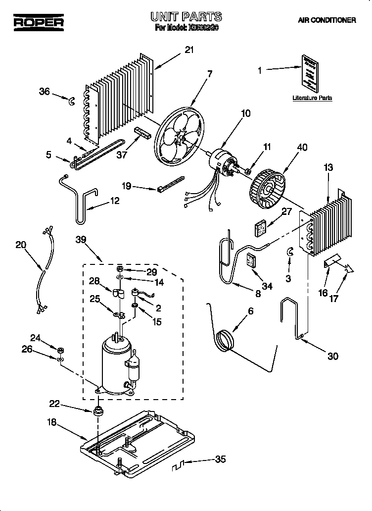 Roper X05002G0 unit diagram