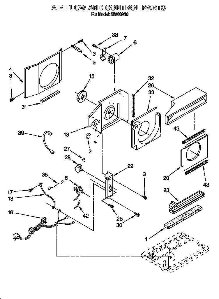 Roper X05002G0 airflow and control diagram