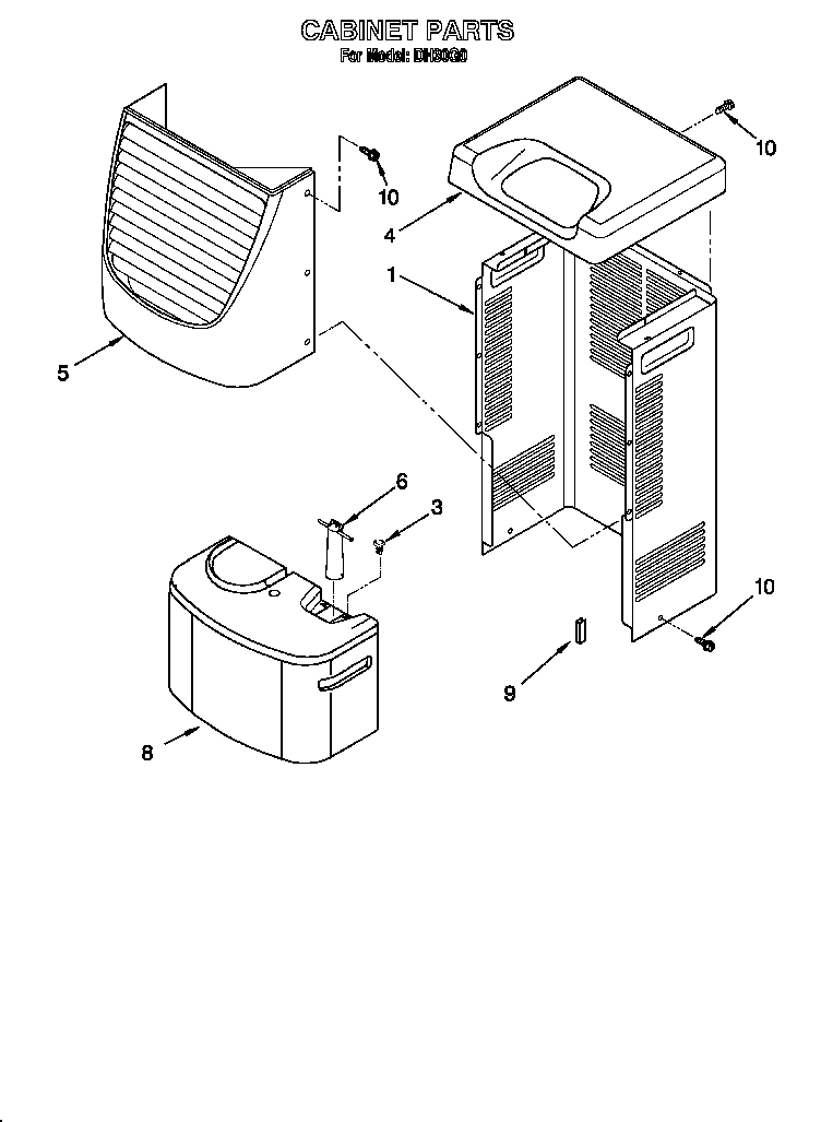 Whirlpool DH30G0 cabinet diagram