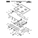 Roper FGP210EW2 cooktop and manifold diagram