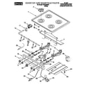 Roper FGP215EW2 cooktop and manifold diagram
