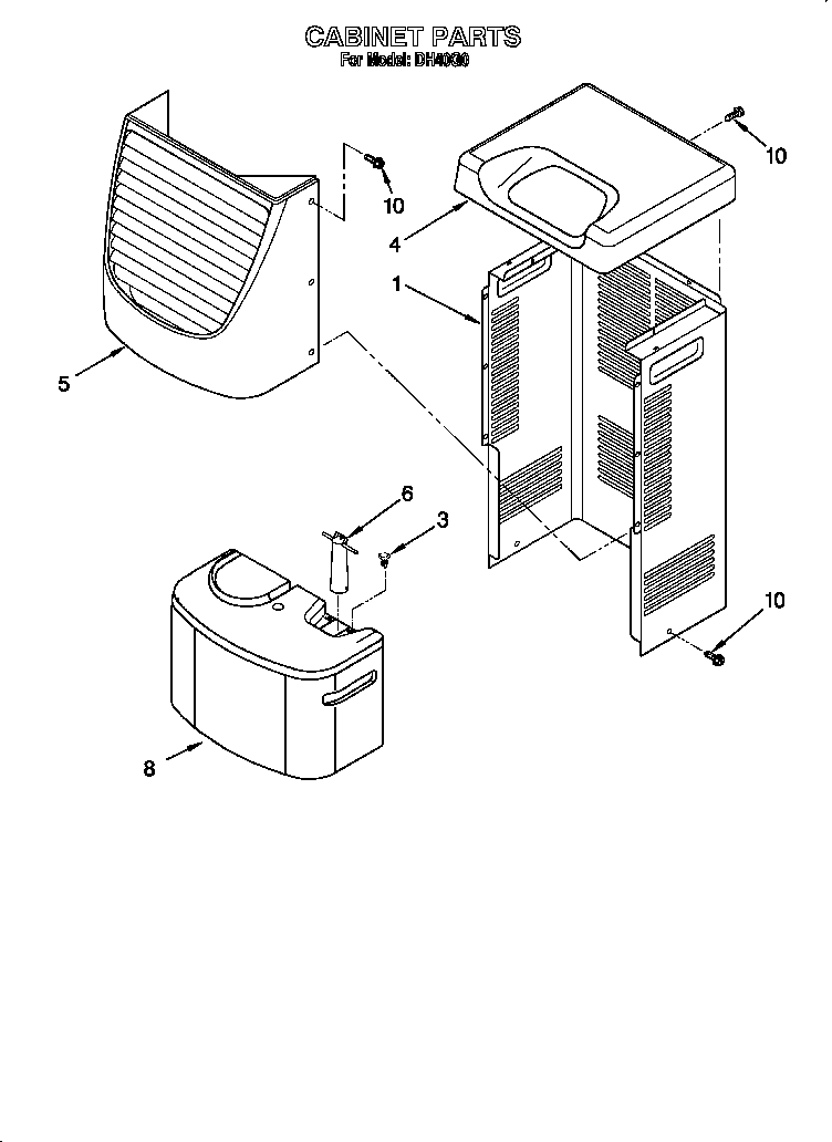 Comfort-Aire DH40G0 cabinet diagram