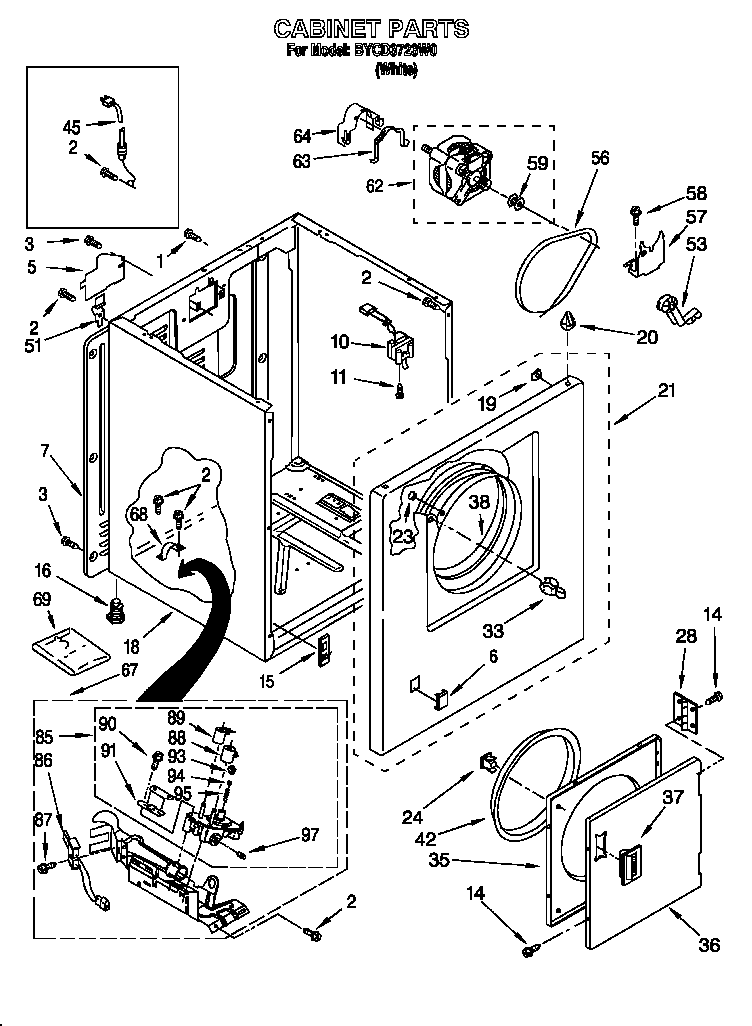 Whirlpool BYCD3723W0 cabinet diagram