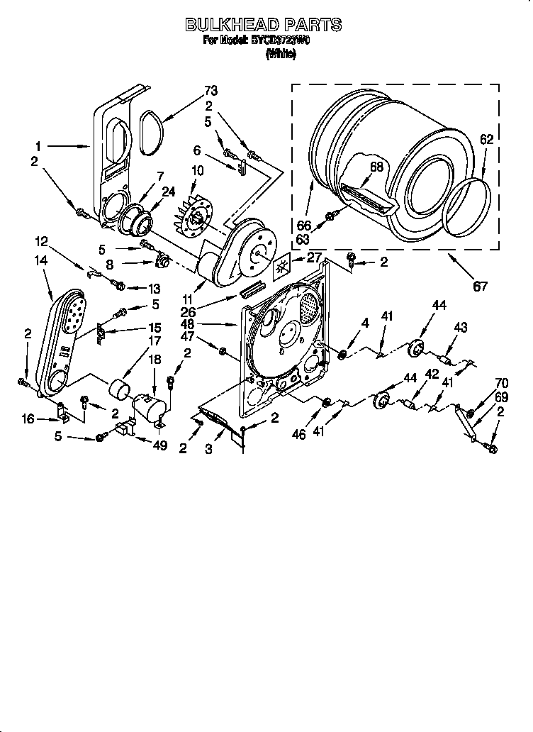 Whirlpool BYCD3723W0 bulkhead diagram