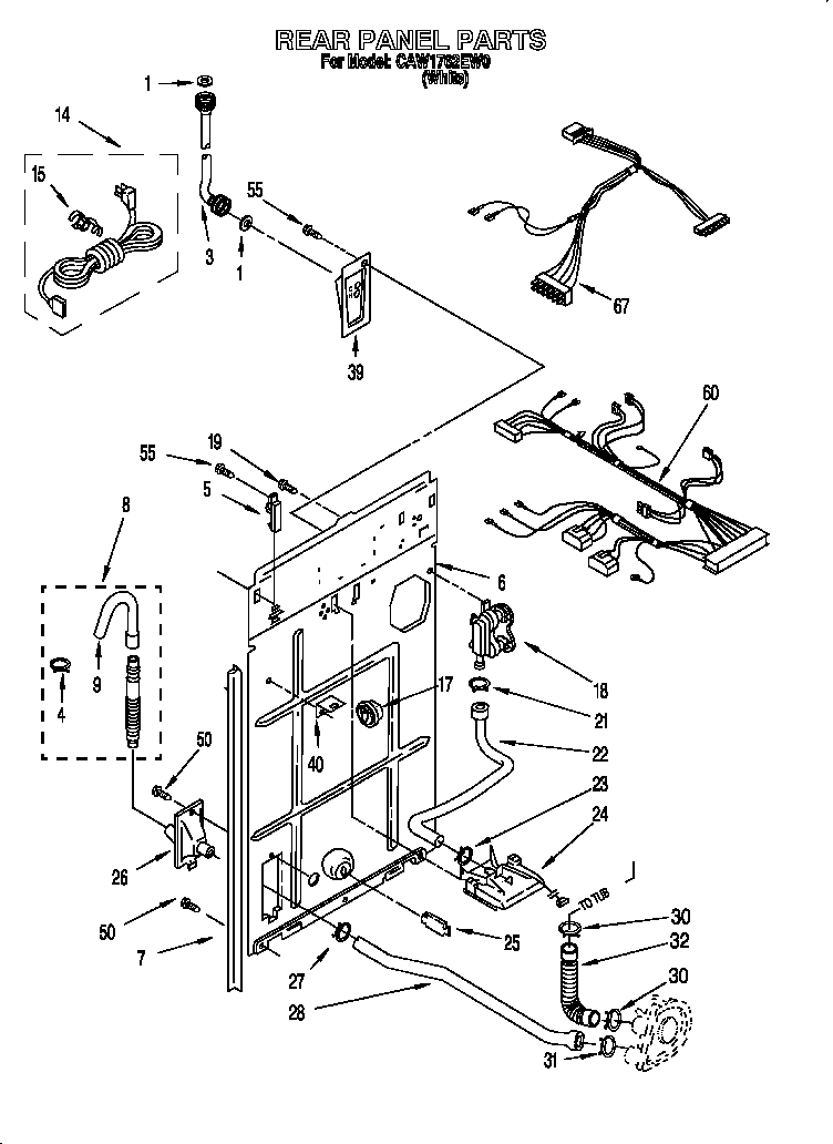 Whirlpool CAW1762EW0 rear panel diagram