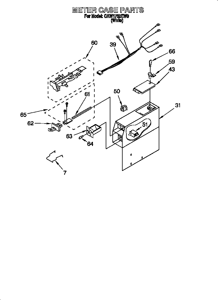 Whirlpool CAW1762EW0 meter case diagram