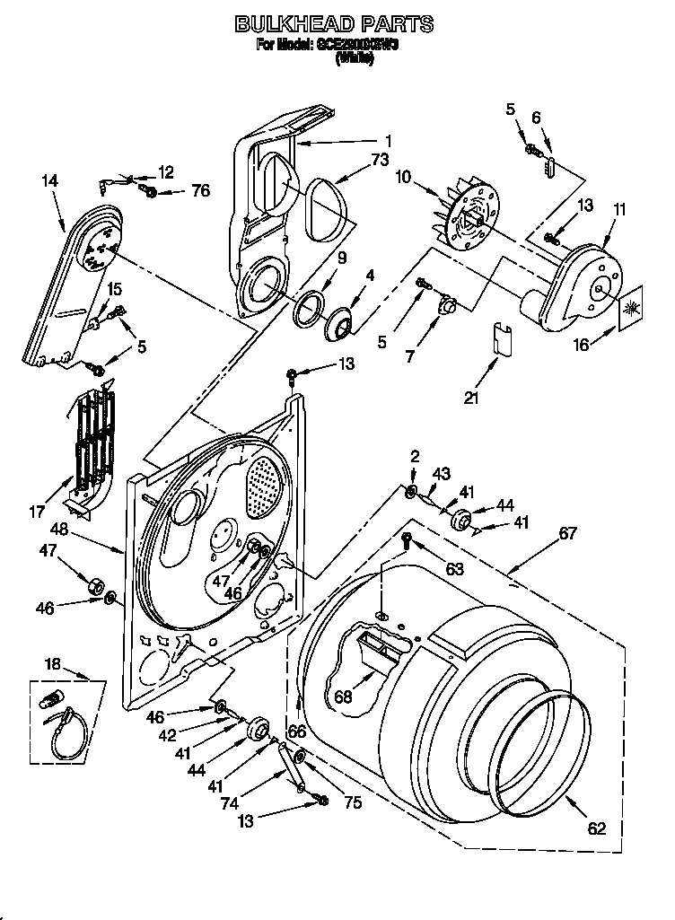 Whirlpool GCE2900XSW3 bulkhead diagram
