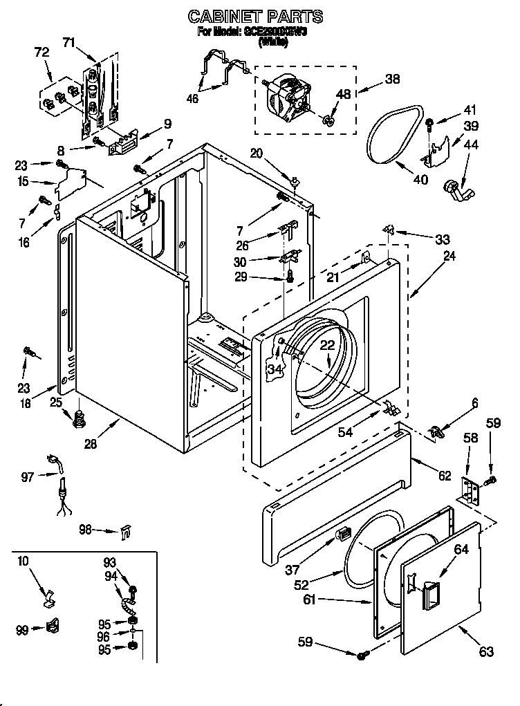 Whirlpool GCE2900XSW3 cabinet diagram