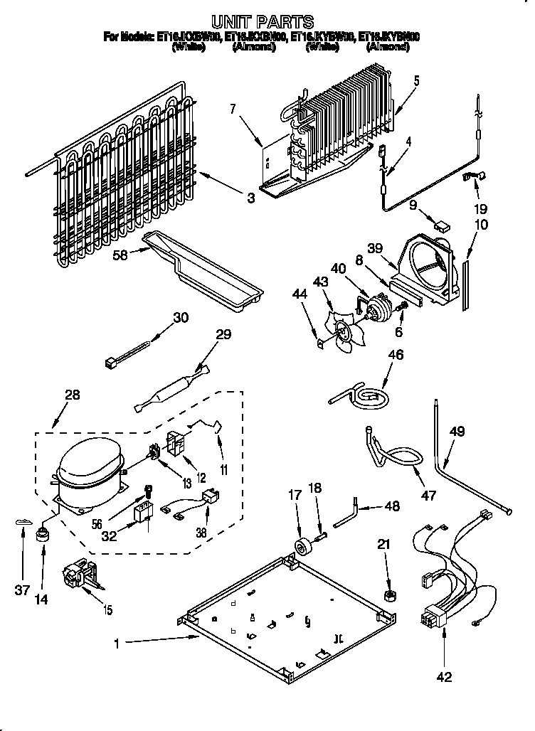Whirlpool ET16JKXBW00 unit diagram