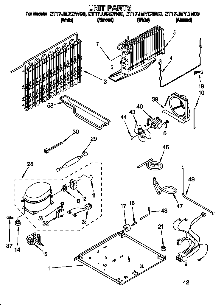 Whirlpool ET17JMYBW00 unit diagram