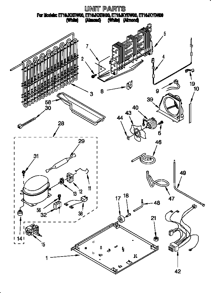 Whirlpool ET16JKYDN00 unit diagram