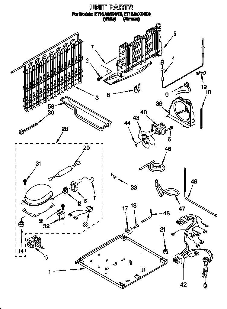 Whirlpool ET16JMXDW00 unit diagram