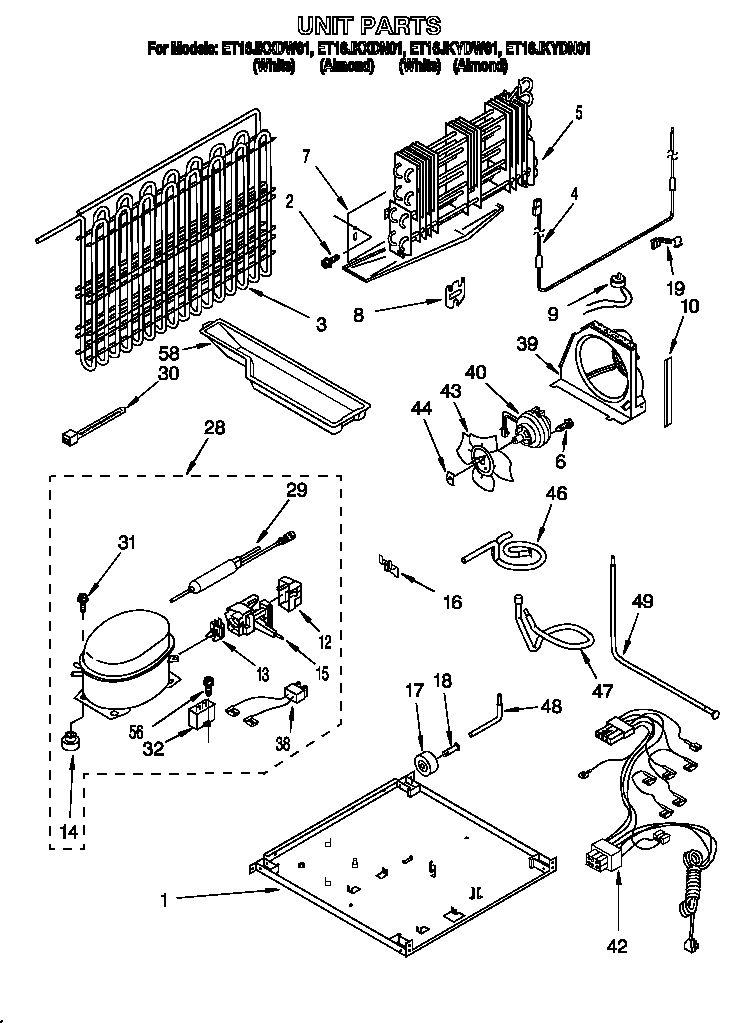 Whirlpool ET16JKXDW01 unit diagram