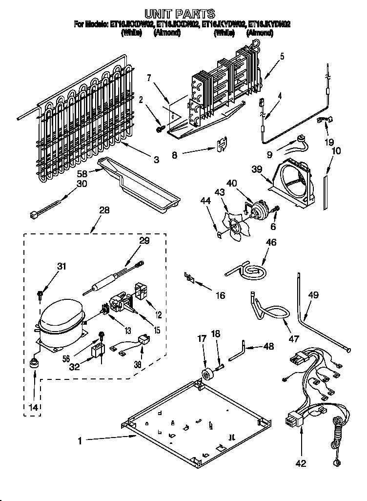 Whirlpool ET16JKYDW02 unit diagram