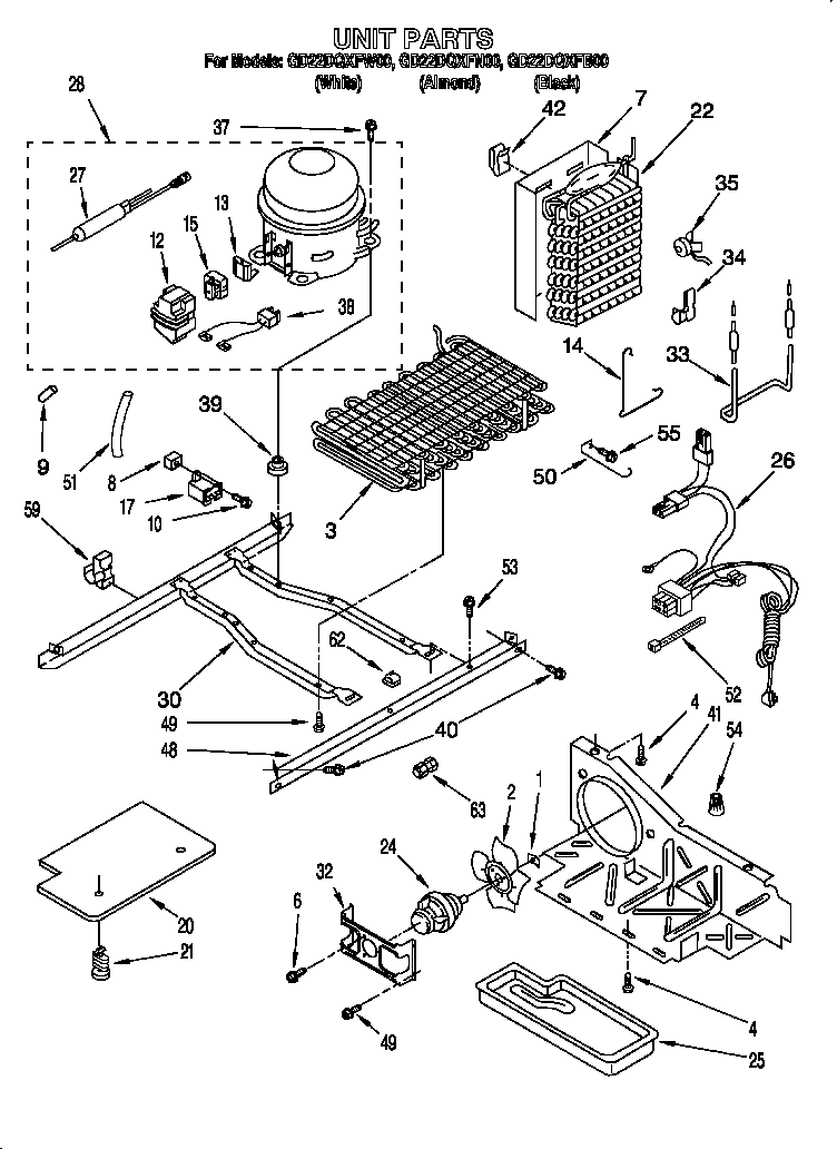 Whirlpool GD22DQXFW00 unit diagram