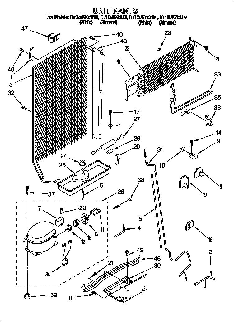 Roper RT12DKXEW00 unit diagram