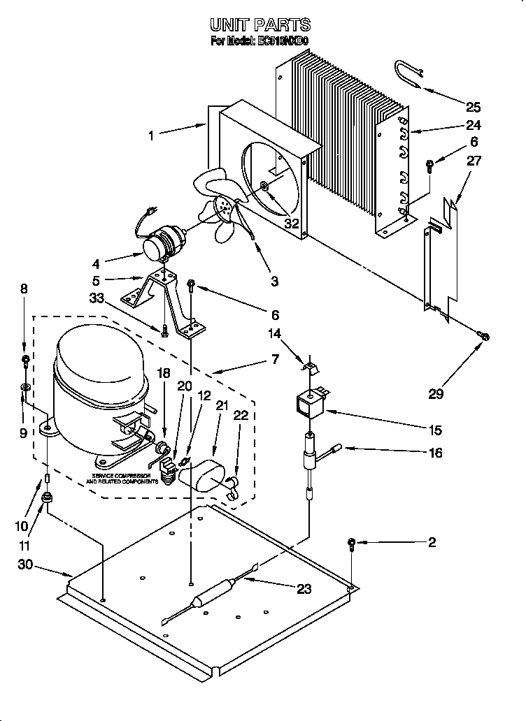 Whirlpool EC510NXD0 unit diagram