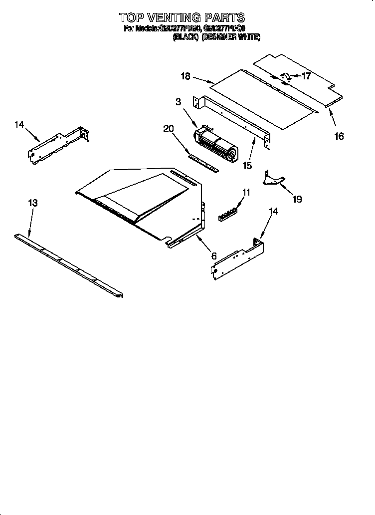 Whirlpool GBD277PDB0 top venting diagram