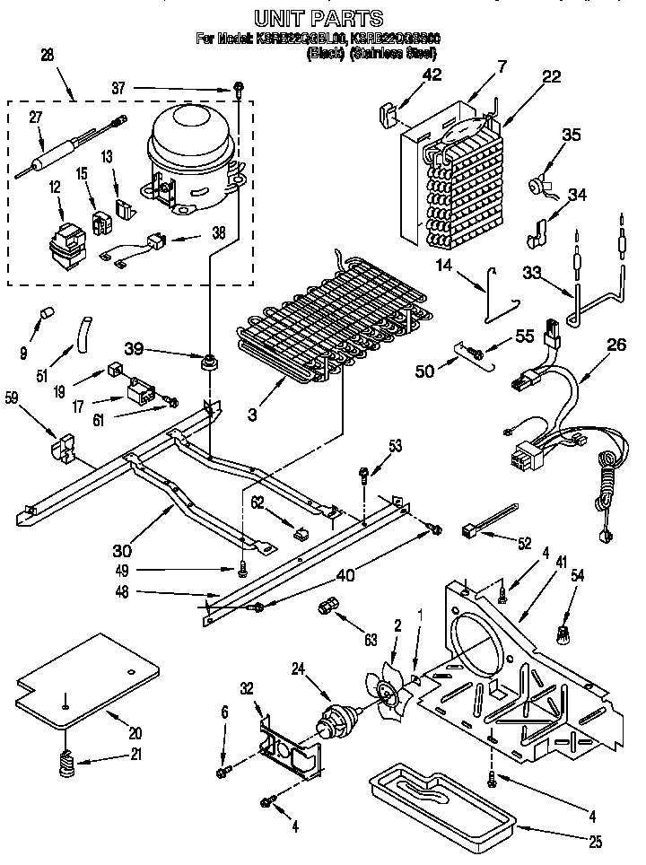 KitchenAid KSRB22QGBL00 unit diagram