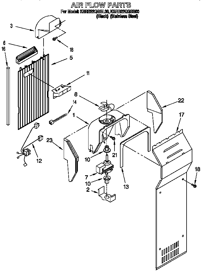 KitchenAid KSRB22QGBL00 air flow diagram