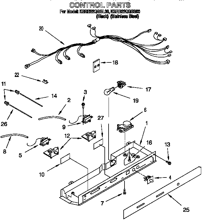 KitchenAid KSRB22QGBL00 control diagram