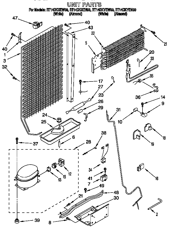 Roper RT14DKYEW00 unit diagram
