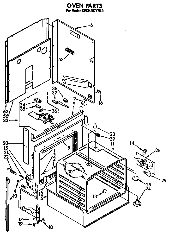 KitchenAid KEDH207YWH0 oven diagram