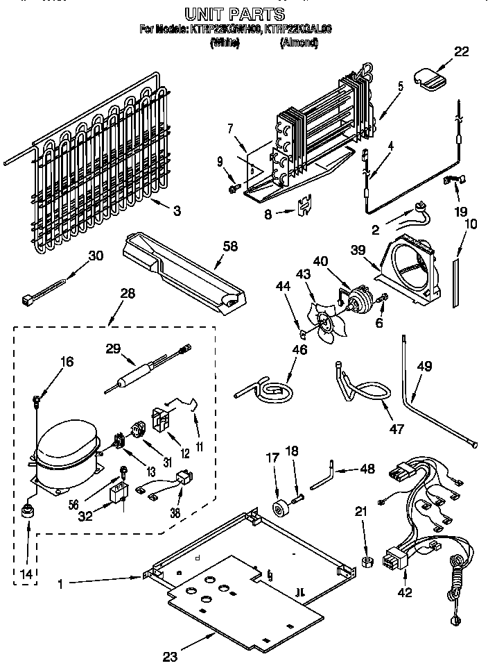 KitchenAid KTRP22KGAL00 unit diagram