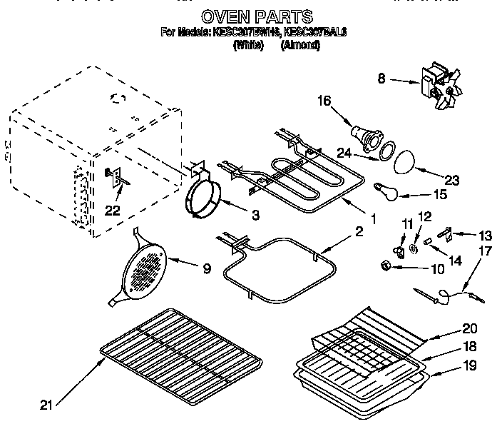 KitchenAid KESC307BAL6 oven diagram