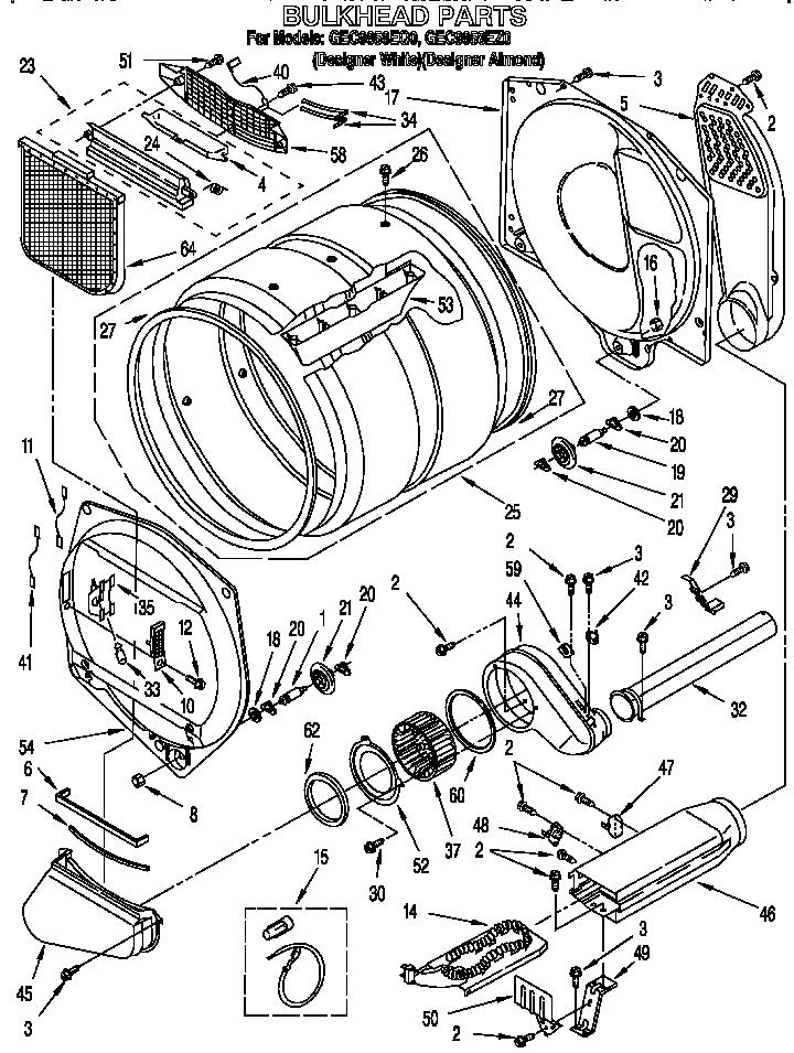 Whirlpool GEC9858EZ0 bulkhead parts diagram