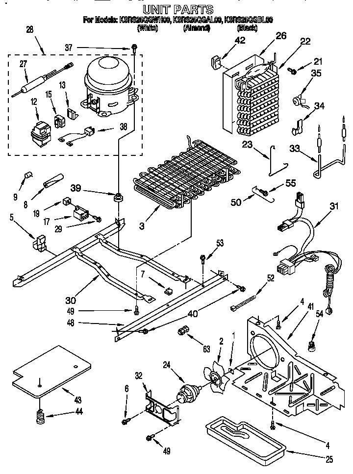 KitchenAid KSRS25QGBL00 unit parts diagram