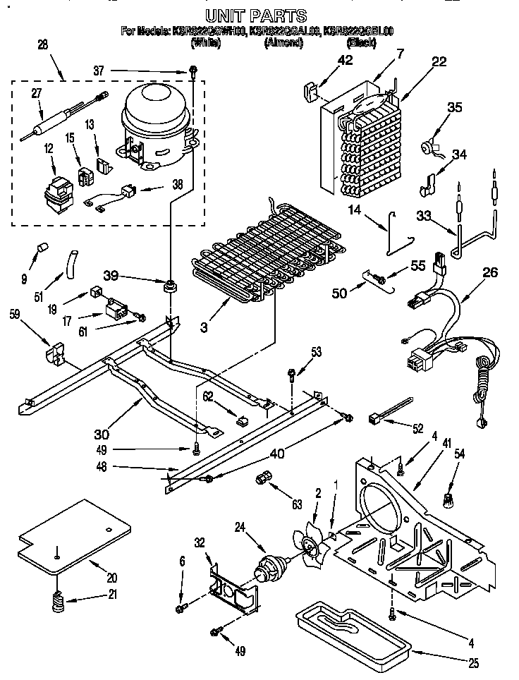 KitchenAid KSRS22QGAL00 unit diagram