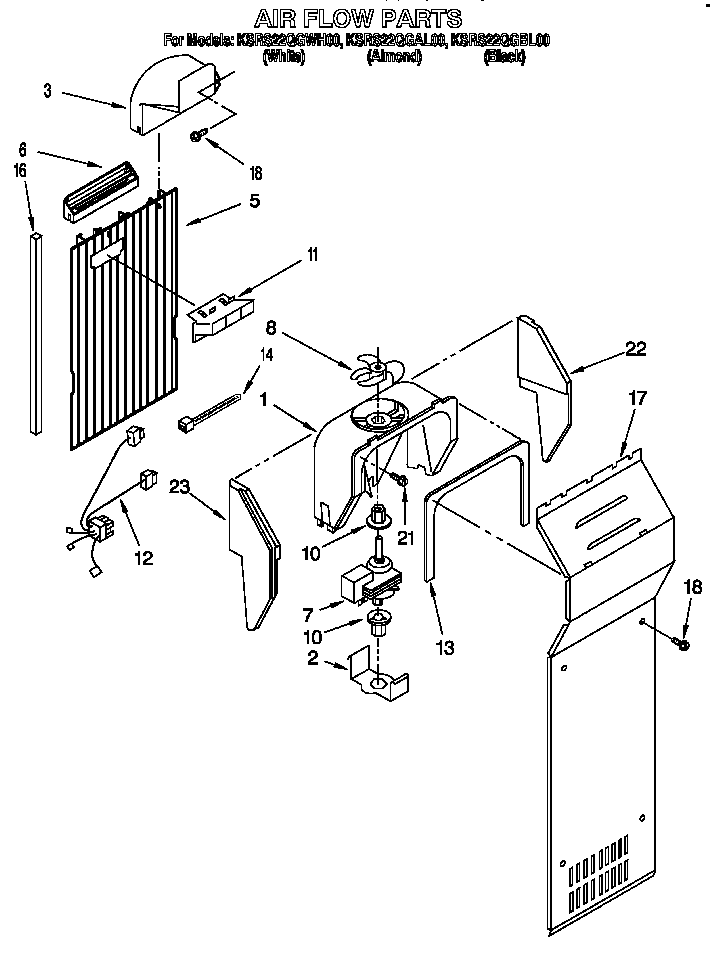 KitchenAid KSRS22QGAL00 air flow diagram
