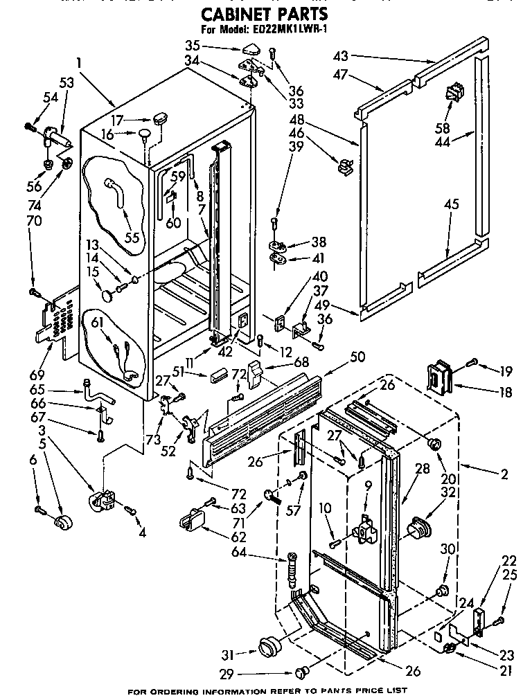 Whirlpool ED22MK1LWR1 cabinet diagram