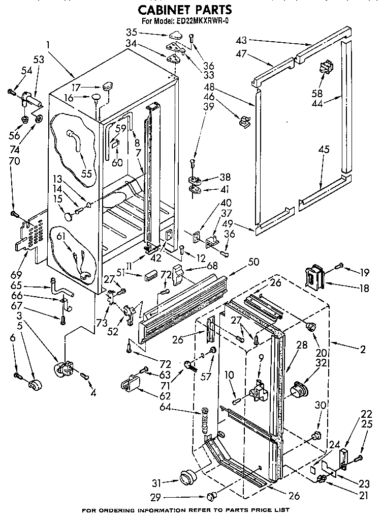 Whirlpool ED22MKXRWR0 cabinet diagram