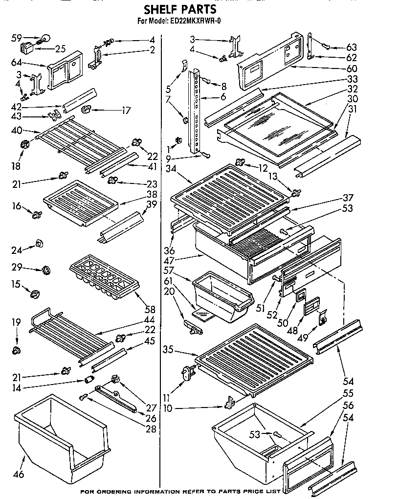 Whirlpool ED22MKXRWR0 shelf diagram
