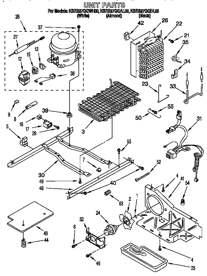 KitchenAid KSRS27QGAL00 unit diagram